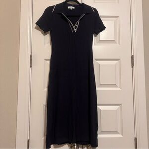Gilli Navy Midi Dress with White Accents